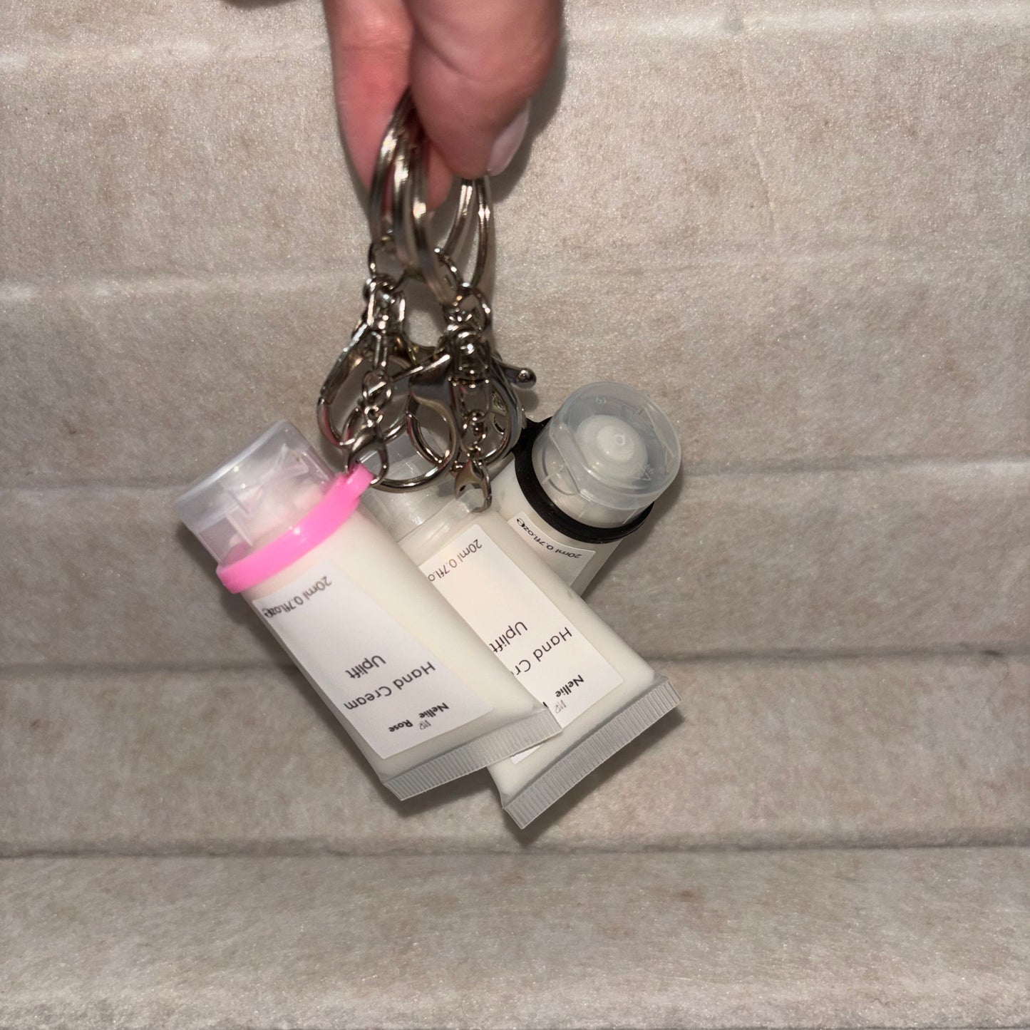 20ml Hand Cream on Pink Keychain